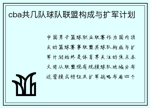 cba共几队球队联盟构成与扩军计划